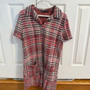 Zara Red and Black Tweed Dress